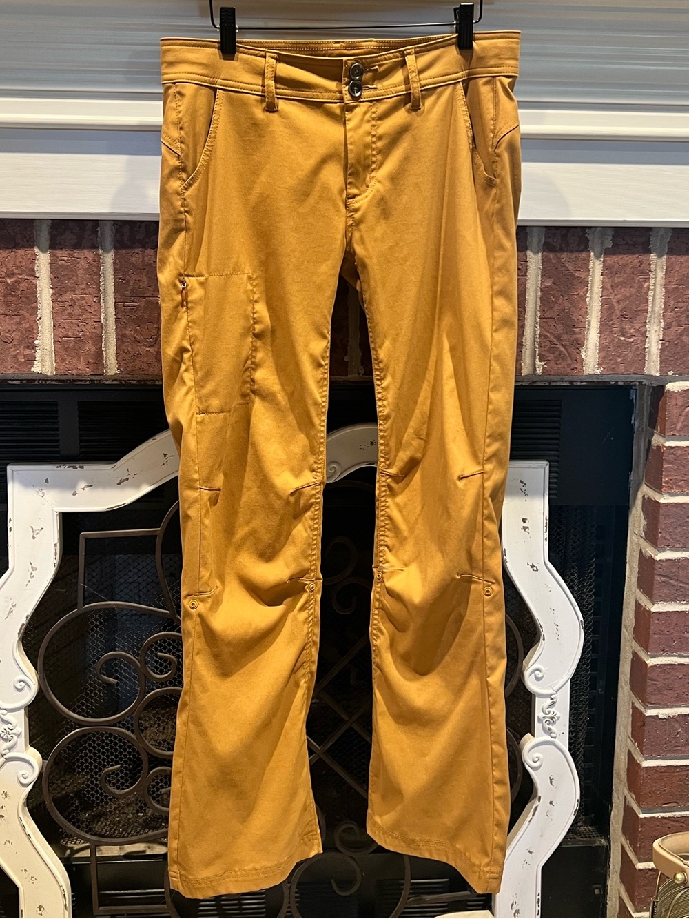 prAna Halle Pant W4HARG113 Stretch Zion Hiking Bootcut Pants Size 8 GoldenTan